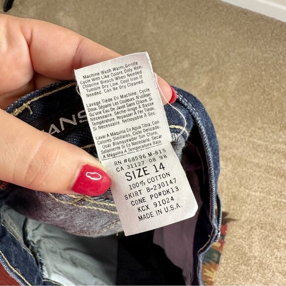 DKNY Vintage 90s Y2K Blue Denim Mini Skirt Size Large - Picture 3 of 3